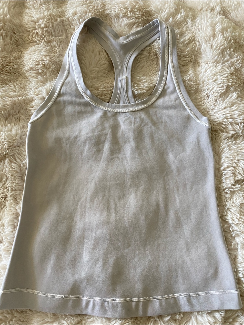 Lululemon Racerback Tank Top in Light Gray